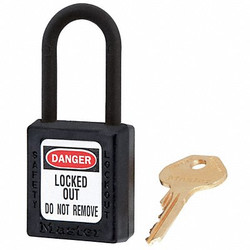 Master Lock Lockout Padlock,KA,Black,1-3/4"H,PK3 406KAS3BLK
