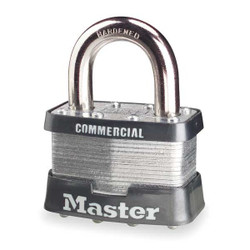 Master Lock Keyed Padlock, 15/16 in,Rectangle,Silver 5KA-3358