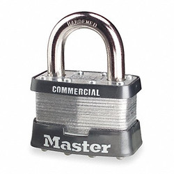 Master Lock Keyed Padlock, 15/16 in,Rectangle,Silver 5KA-3358