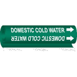 Brady Pipe Mrkr,Domestic Cold Watr,5in H,8in W 5673-O