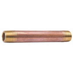 Manufacturer Varies Nipple,Red Brass,3 x 3 In,Threaded 594-030