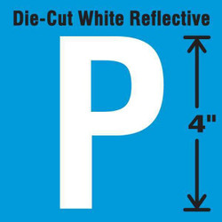 Stranco Die-Cut Refl. Letter Label,P,4In H,PK5 DWR-4-P-5