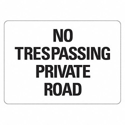 Lyle Rflctv No Trespassing Sign,10x14in,Alum LCU1-2009-RA_14x10