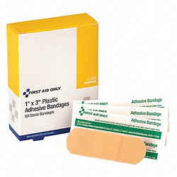 First Aid Only Strip Bandages,3"x1",Plastic,PK60 1-060