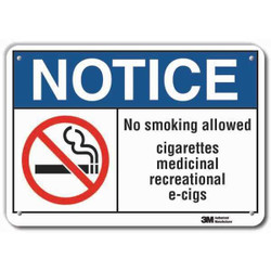 Lyle No Smoking Sign,7 in x 10 in,Aluminum LCU5-0025-RA_10x7