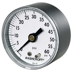 Ashcroft Gauge,Pressure,0 to 600 psi,1/4 in NPT 25W1005PH02B600#