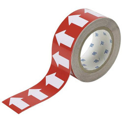 Brady Arrow Tape,Red,4in W,90ft Roll L 91288