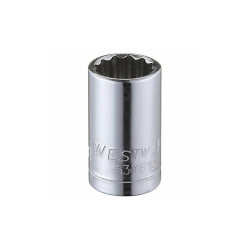 Westward Socket, Steel, Chrome, 9 mm 53YR15