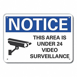 Lyle Rflctv Surveillance Notice Sign,10x14in LCU5-0053-RA_14X10