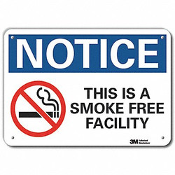 Lyle No Smoking Sign,7 in x 10 in,Aluminum LCU5-0143-RA_10x7