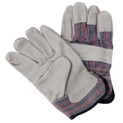 TruForce™ Split Leather Palm Gloves, Large, Spriped/Gray, 12/Pair