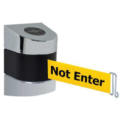 Tensabarrier Belt Barrier, Chrome,Belt Color Yellow  897-15-W-1P-NO-YAX-A