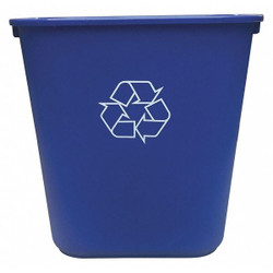 Tough Guy Desk Recycling Container,Blue,3-1/2 gal.  4UAU4