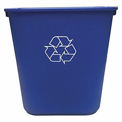 Tough Guy Desk Recycling Container,Blue,3-1/2 gal. 4UAU4