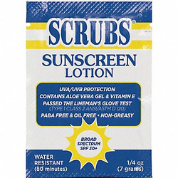 Scrubs Sunscreen,0.25 oz,Packet,30 SPF,PK100 92101