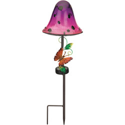Regal Art & Gift 21.25 In. Purple Dottie Mushroom LED Solar Stake Light 12511