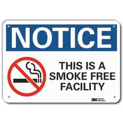 Lyle Rflctv No Smoking Note Sign,10x14in,Alum LCU5-0143-RA_14x10