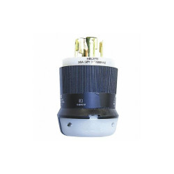 Hubbell Wiring Device-Kellems Lockng Plug,Strt;30 A;Blk; Wht,Nyl,4Blds HBL2771