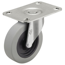 Shepherd Hardware Plate Caster,Swivel,Polyurethane,2 5/8"H PRE20108ZN-TPU