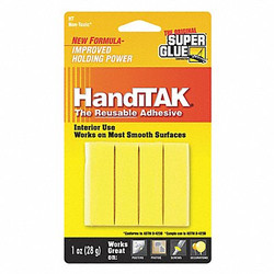 Super Glue Putty,Reusable,1 oz,(4) Yellow Strips HT-12