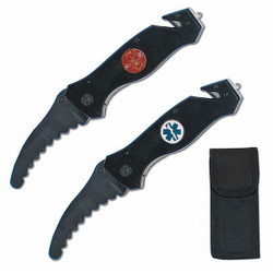 Emi Rescue Knife,7-1/2 In. L,Black,3 Blade 432