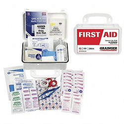 Sim Supply First Aid Kit w/House,106pcs,3x5",WHT  54629