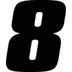 Hardline Products Number Label,Blk,Vinyl,4 in. H,No. 8,PK3 DB43B-8