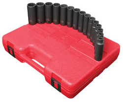 1/2" Drive, 12 Pt. Metric Deep Impact Socket Set, 15 Pc. 2672