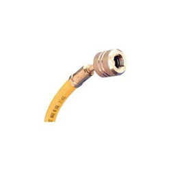 72" Yellow Standard Charging Hose with 1/4” SAE Automatic Shut-Off Valve Fitting 45722