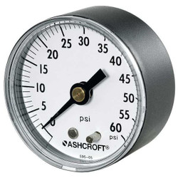 Ashcroft Gauge,Pressure,0 to 160 psi,Back,2 in. 20W1005PH02B160#