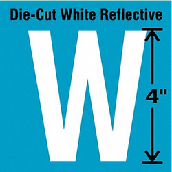Stranco Die-Cut Refl. Letter Label,W,4In H,PK5 DWR-4-W-5