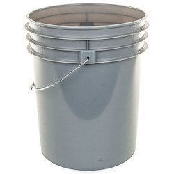 Basco Plastic Pail,Polyethylene,Gray ROP2150GRAY-M