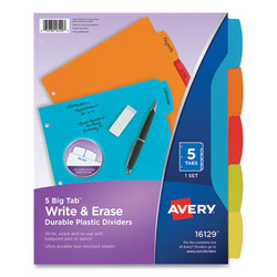 Avery® DIVIDER,WRITE,ERASE,5TAB 16129