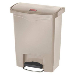 Rubbermaid Commercial Wastebasket,Rectangular,8 gal.,Beige 1883456