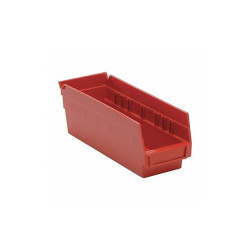 Quantum Storage Systems Shelf Bin,Red,Polypropylene,4 in QSB101RD