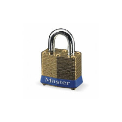 Master Lock Keyed Padlock, 5/8 in,Rectangle,Gold  4KA-0712