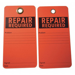 Manufacturer Varies Rpr Reqd Tag,5-3/4 x 3 In,Bk/R,PK25 9EVZ6
