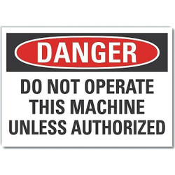 Lyle Danger Sign,7 inx10 in,Non-PVC Polymer LCU4-0612-ED_10x7