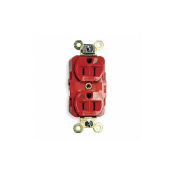Hubbell Receptacle,Red,15 A,2P3W,Back; Side,1PK HBL5262RWR