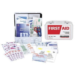 Sim Supply First Aid Kit w/House,77pcs,3x5",WHT  54557