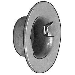 Sim Supply Push On Cap Nut,Washer,Stl,1/4 In,PK100  228911004