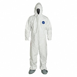 Dupont Hooded Coverall w/Boots,White,M,PK25 TY122SWHMD0025NF