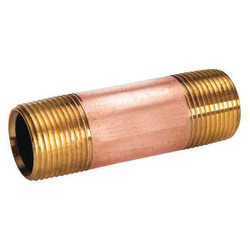 Manufacturer Varies Nipple, 1/2 x 1 1/8 In L, Red Brass 463-001BSNP