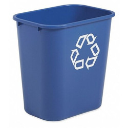 Rubbermaid Commercial Desk Recycling Container,Blue,3-1/4 gal. FG295573BLUE