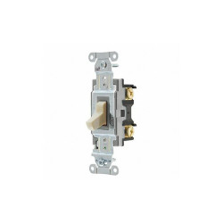 Hubbell Wall Switch,Ivory,20A;Back;Side,SnglPole CSB120I