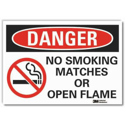 Lyle No Smoking Danger Rflctv Label,5inx7in LCU4-0526-RD_7x5