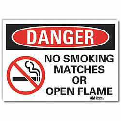Lyle No Smoking Danger Rflctv Label,5inx7in LCU4-0526-RD_7x5