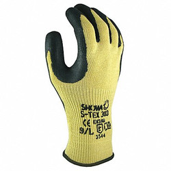 Showa Coated Gloves,Black/Yellow,L,PR S-TEX303L-09
