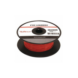 Tempco High Temp Lead Wire, 20 AWG, Red, 100 ft LDWR-1054