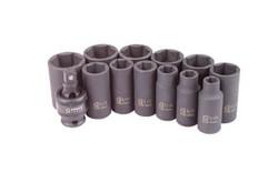 13 Pc. 3/8" Drive SAE Mid-Depth Impact Socket Set 3327